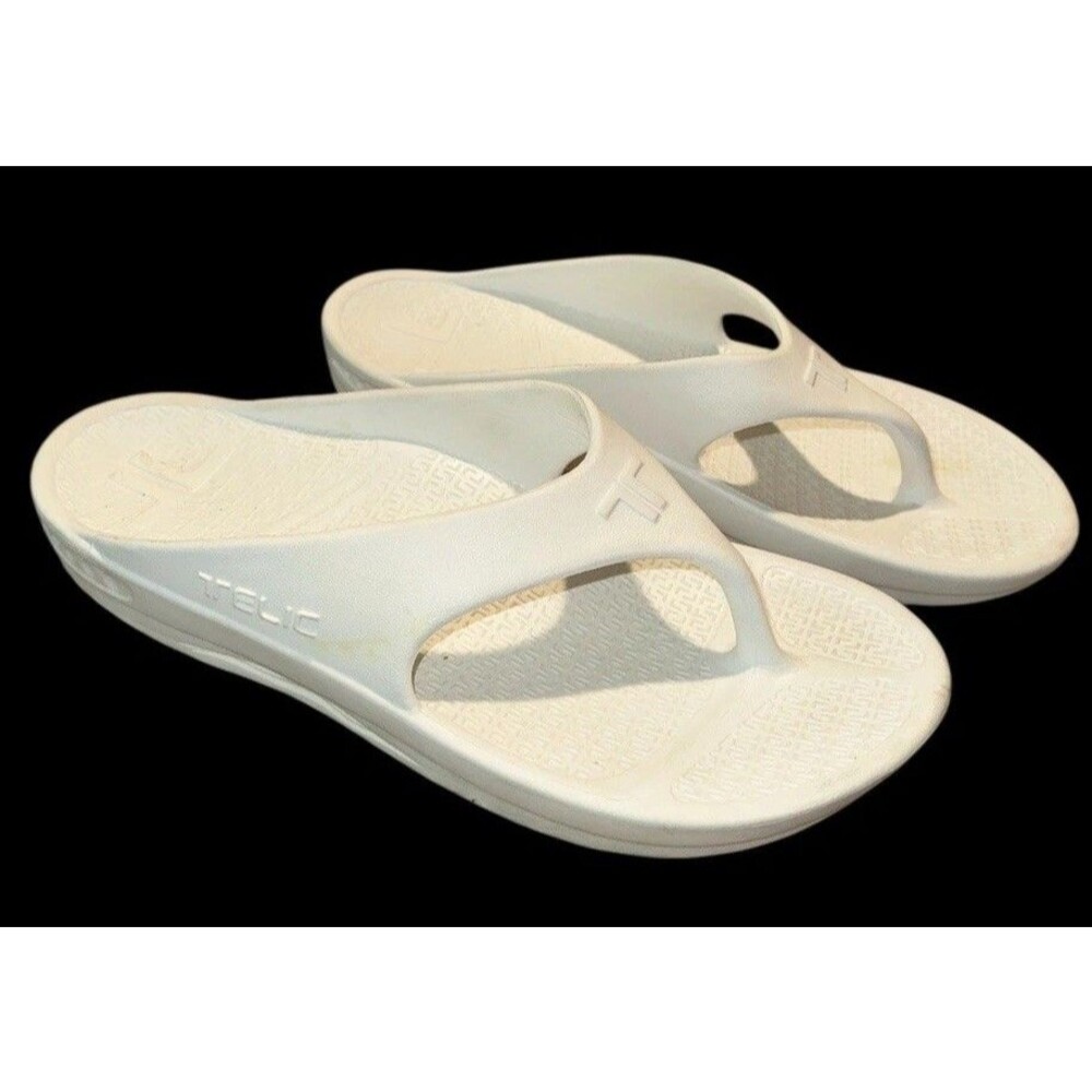 Telic Recovery Comfort Flip Flop Slip On Sandals Thongs White Size M W9/M8